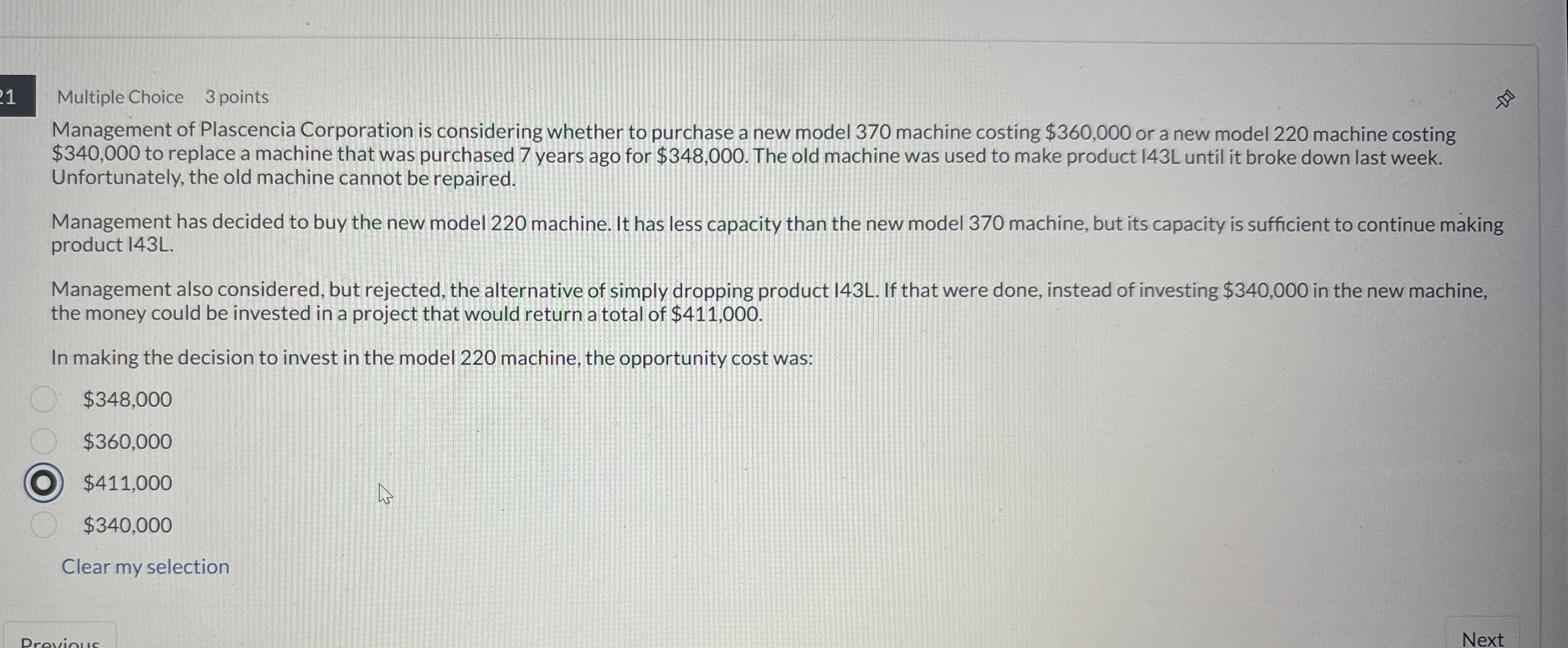 1 Multiple Choice 3 points Management of