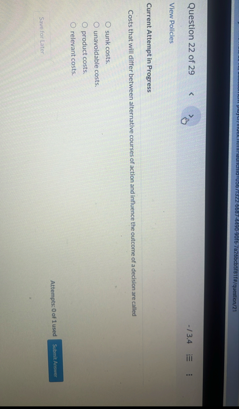 Question 2 2 of 2 9 - / 3 . 4 View Policies