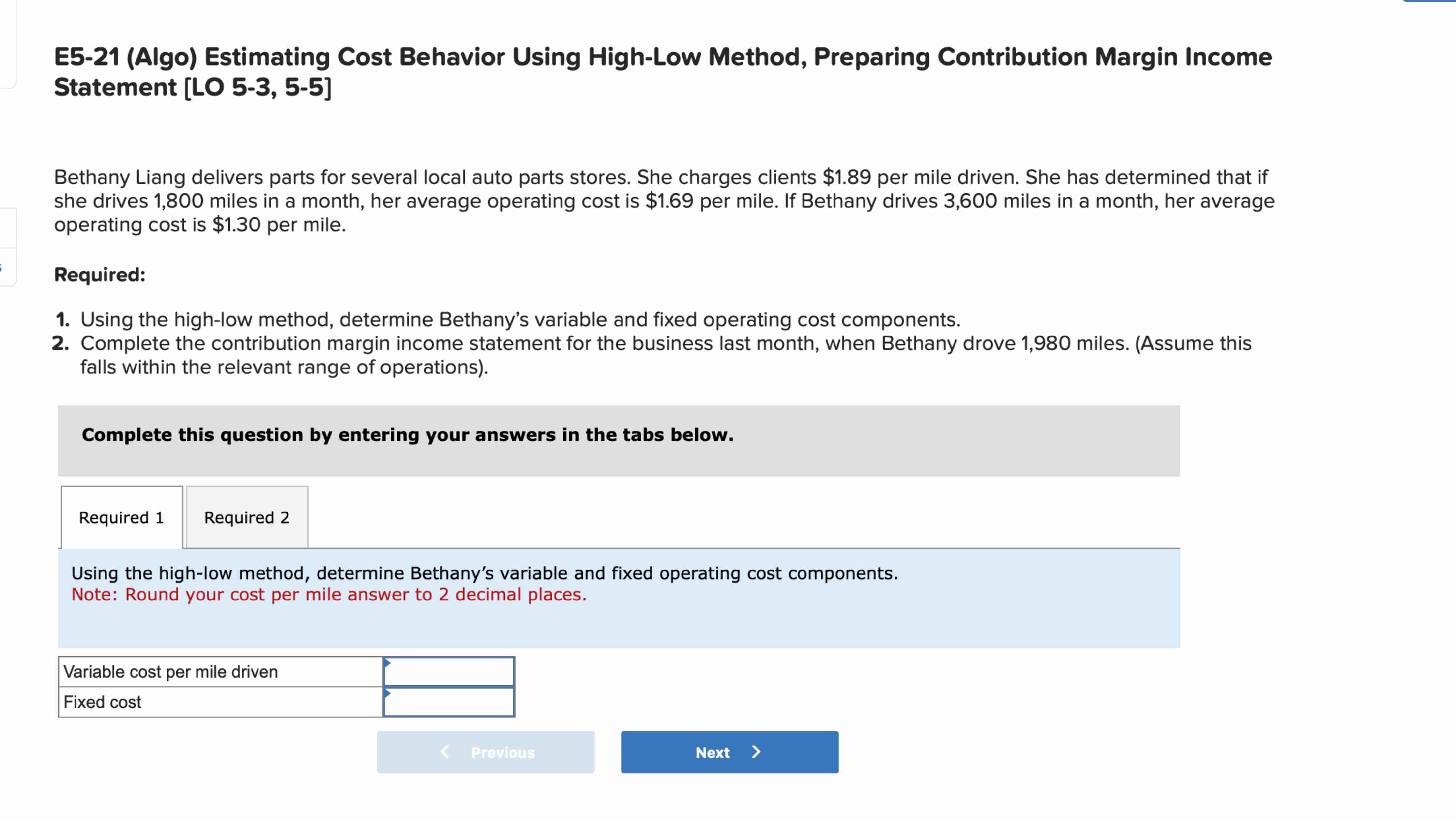 Statement [ LO 5 - 3 , 5 - 5 ] Bethany Liang