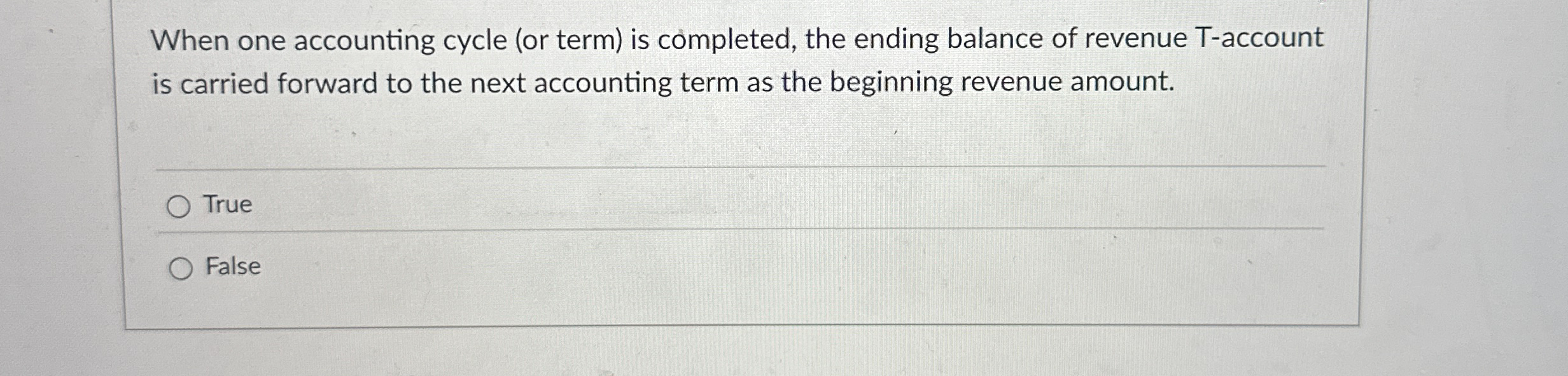 When one accounting cycle ( or term ) is
