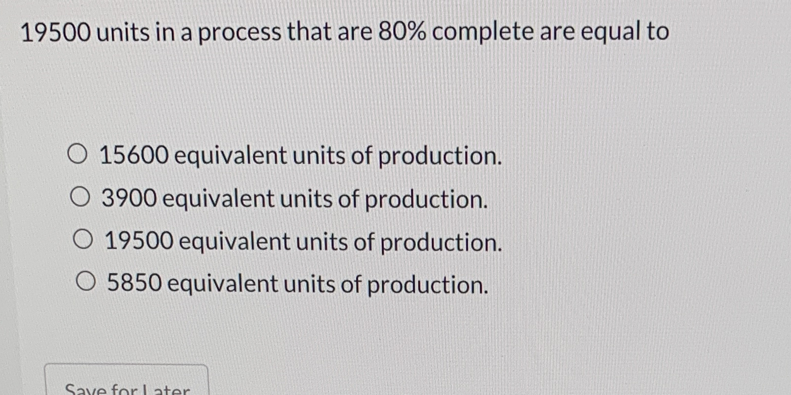 1 9 5 0 0 units in a process that are 8 0 %