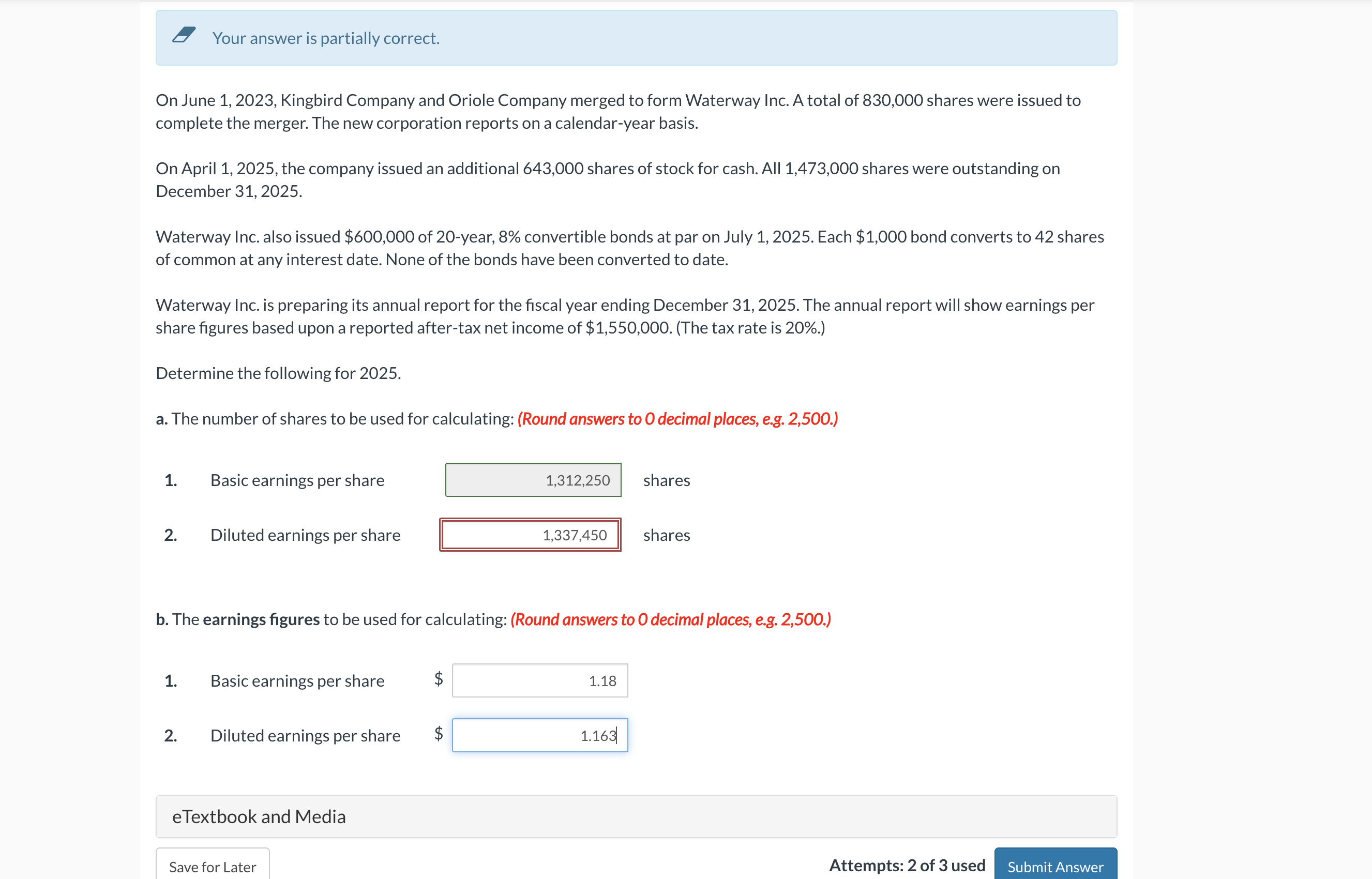 Your answer is partially correct. On June 1 , 2 0