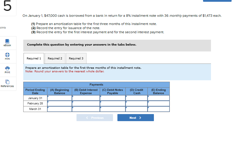 On January \ ( 1 , \ $ 4 7 , 0 0 0 \ ) cash is