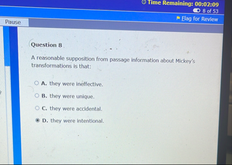 Time Remaining: 0 0 : 0 2 : 0 9 8 of 5 3 Flag for