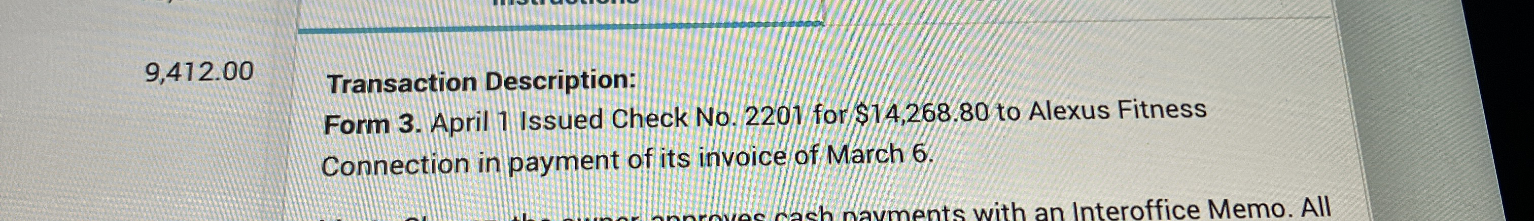 9 , 4 1 2 . 0 0 Transaction Description: Form 3 .