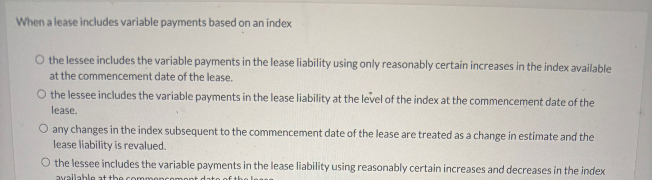 When a lease includes variable payments based on
