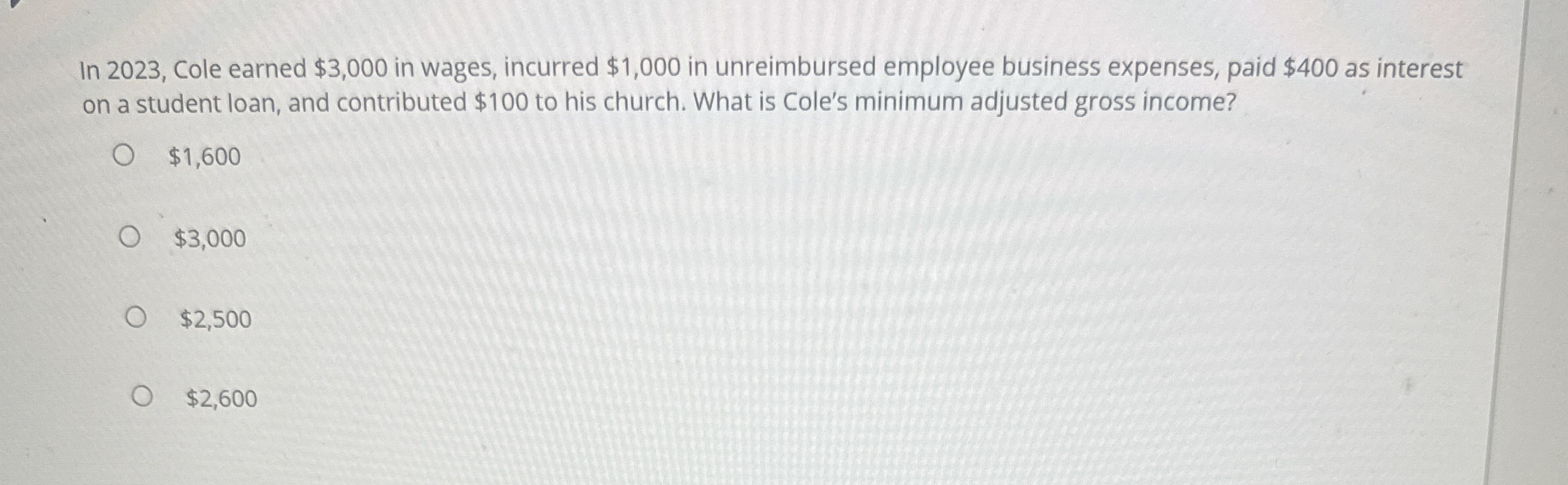 In 2 0 2 3 , Cole earned $ 3 , 0 0 0 in wages,