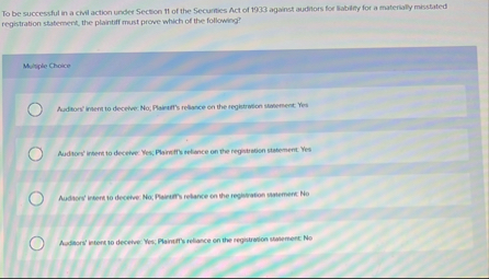 To be successful in a cmil action under Section