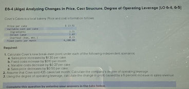 E 6 - 4 ( Alge ) Analyaing Changes in Price, Cest