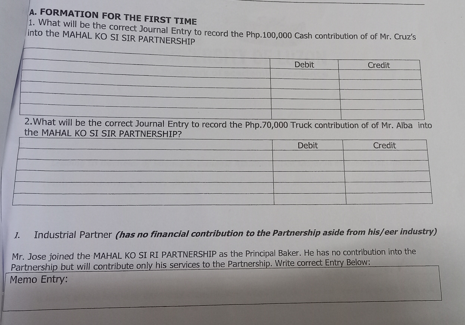 A . FORMATION FOR THE FIRST TIME What will be the