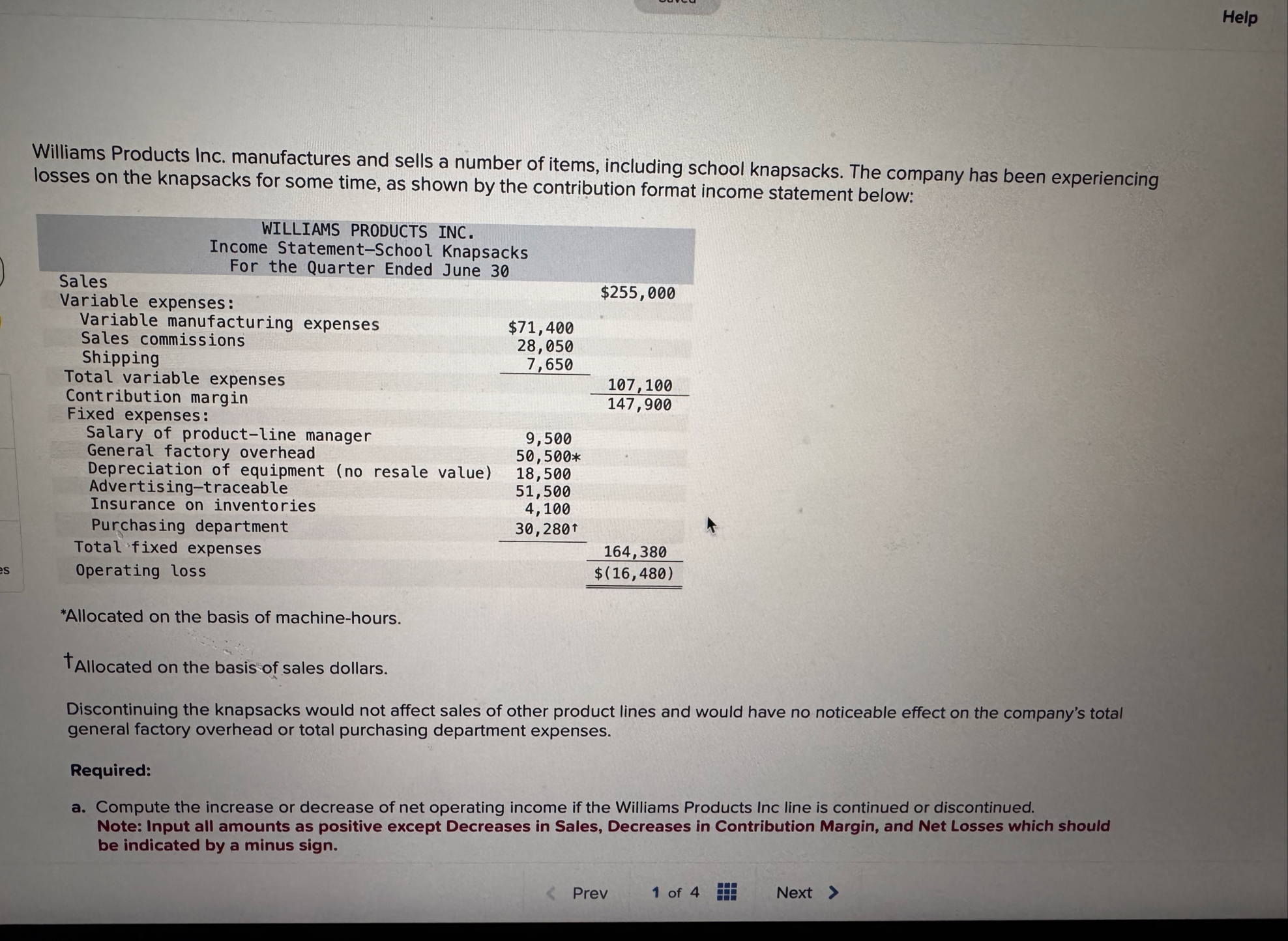 Help Williams Products Inc. manufactures and