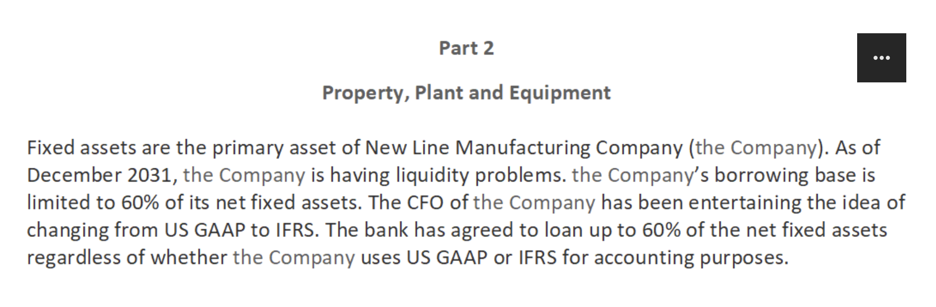 Fixed assets are the primary asset of New Line