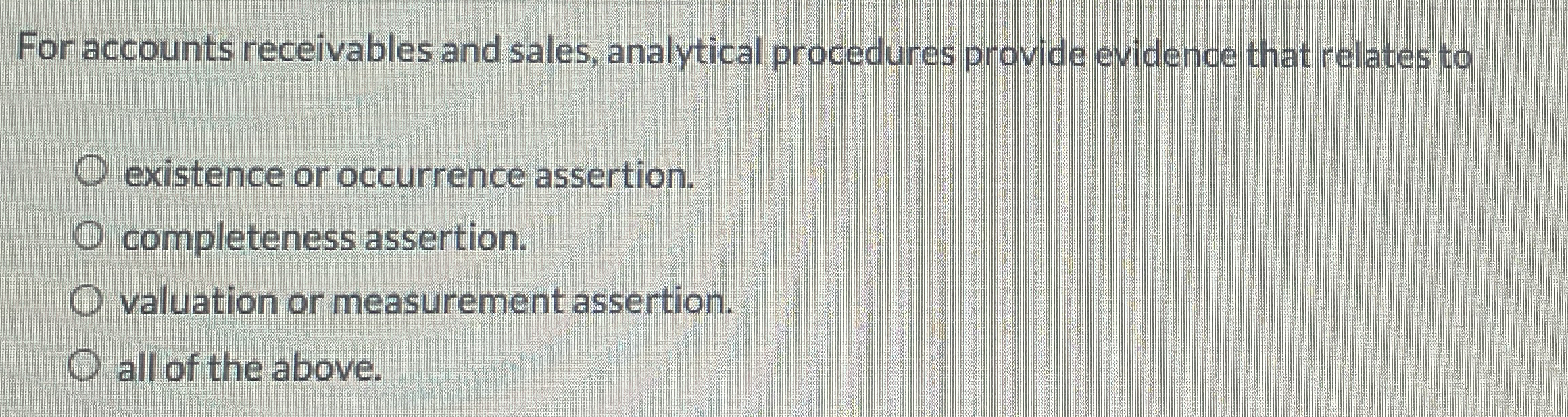For accounts receivables and sales, analytical