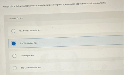 Which of the following legislation ensured