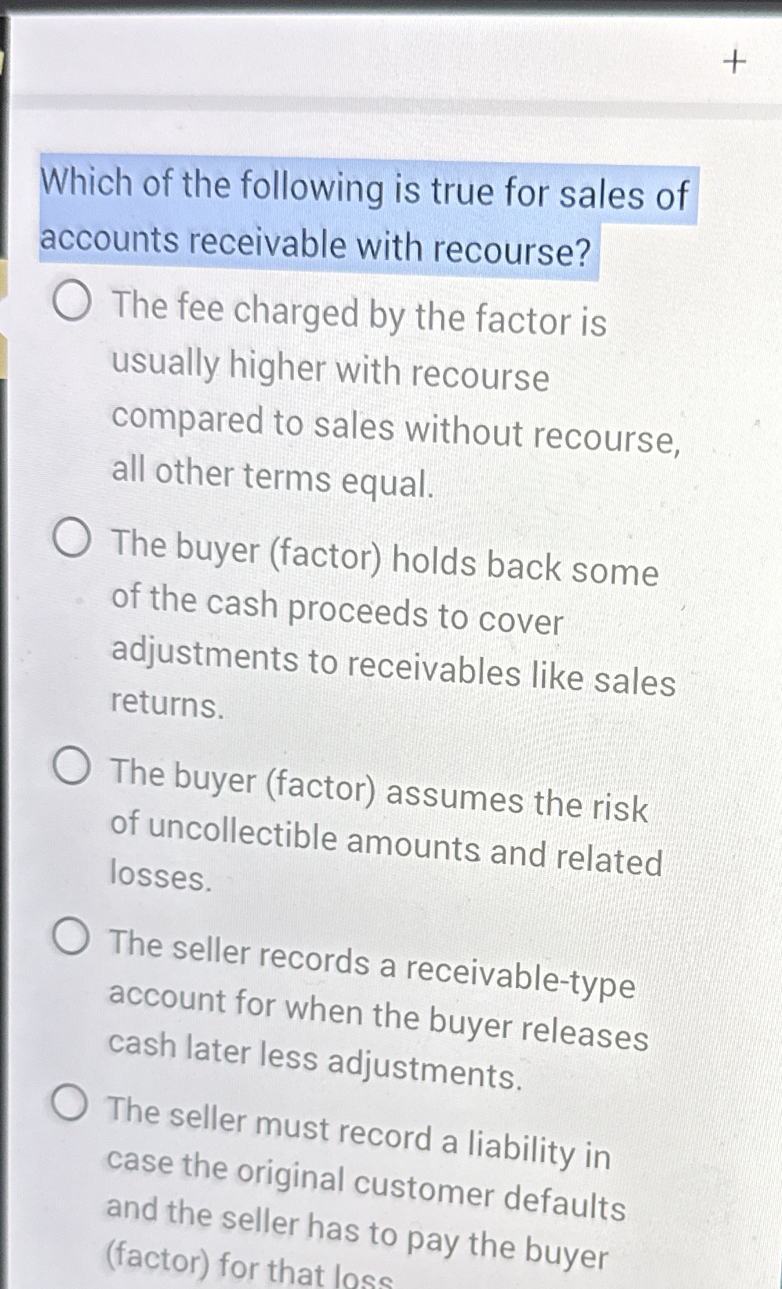 Which of the following is true for sales of