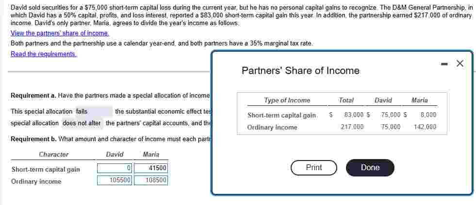 David sold securities for a \ ( \ $ 7 5 , 0 0 0 \