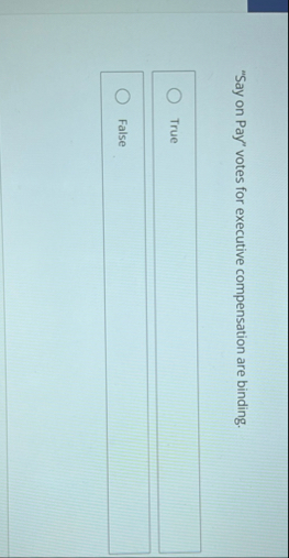 "Say on Pay" votes for executive compensation are