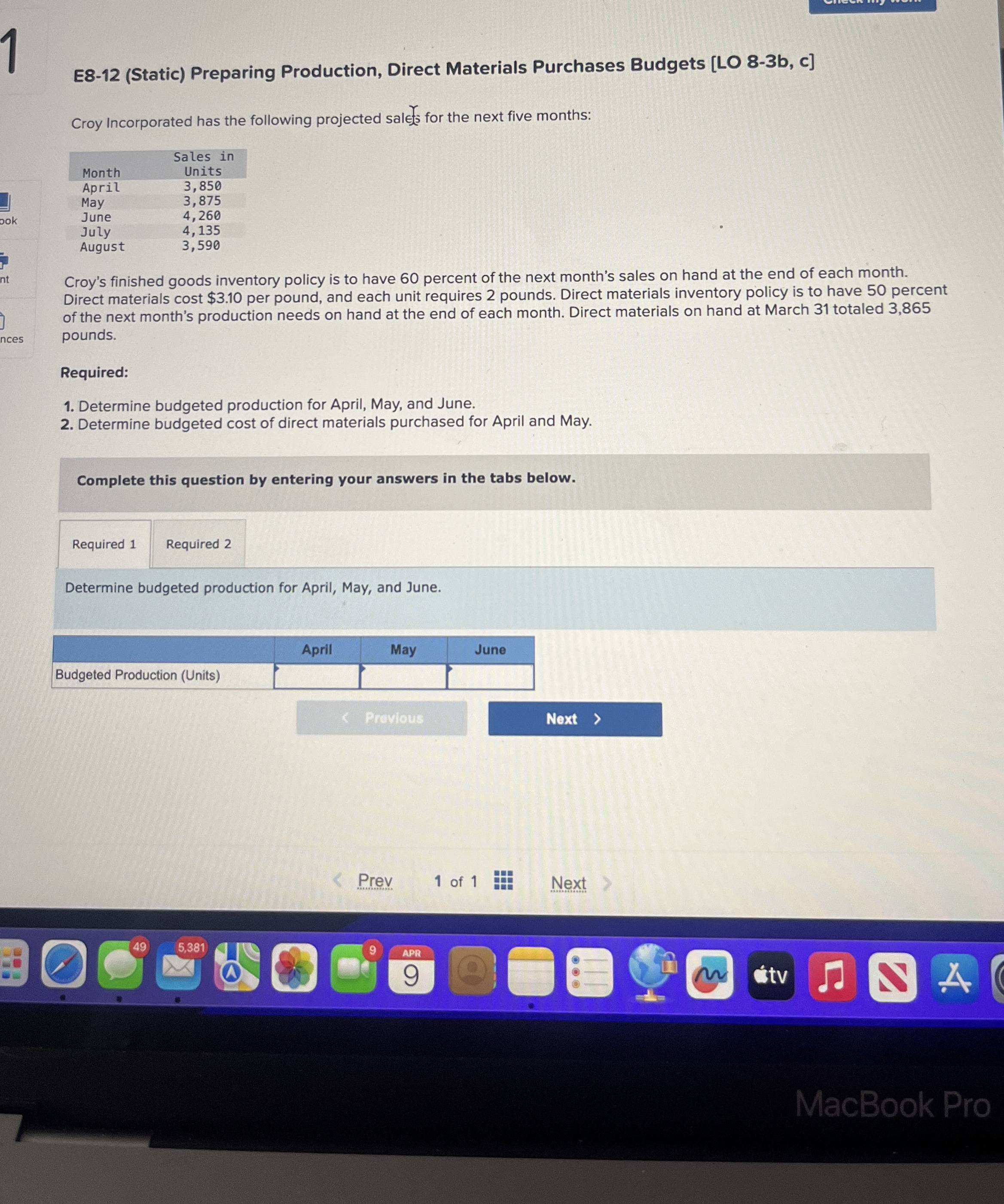 E 8 - 1 2 ( Static ) Preparing Production, Direct