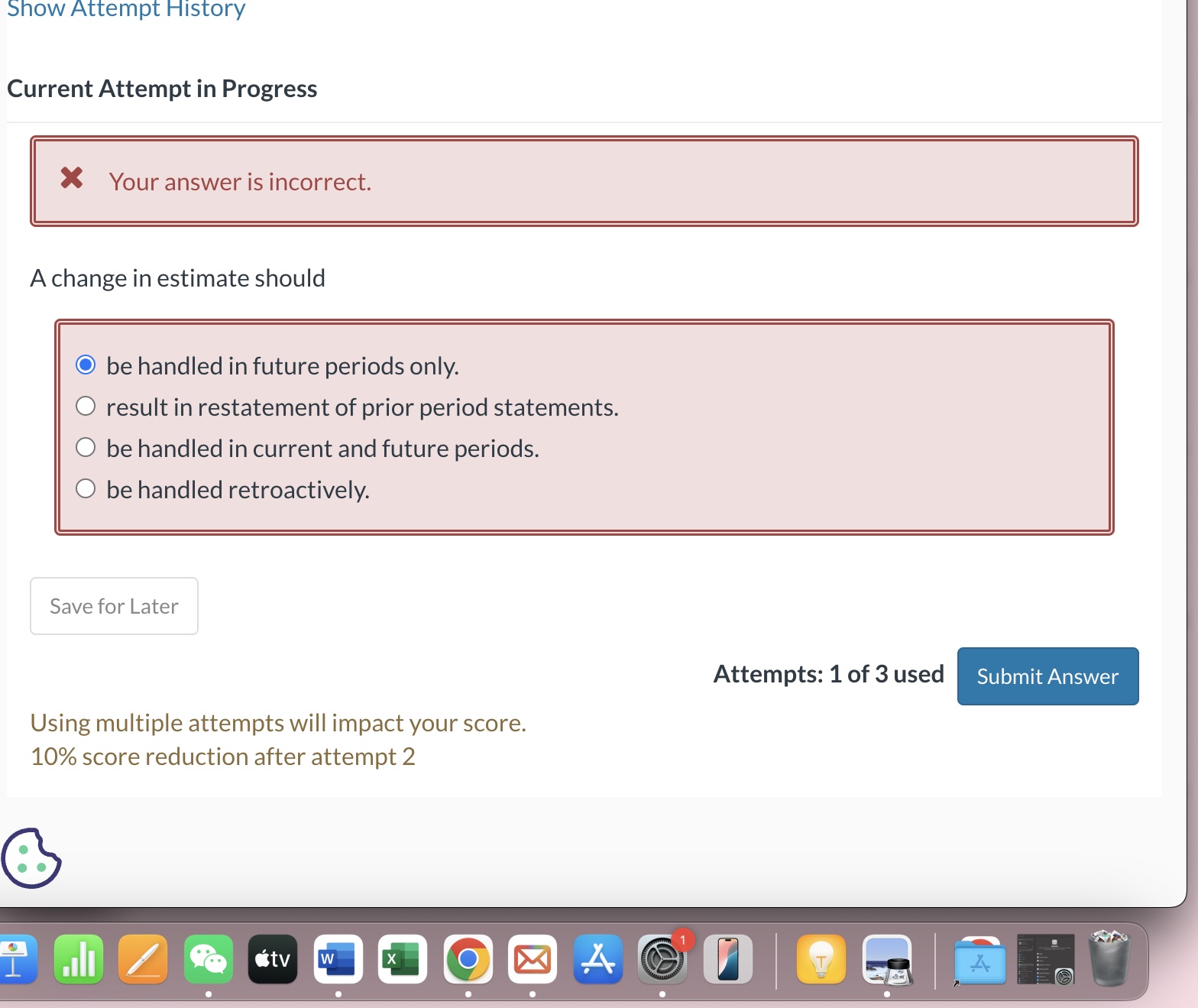 Show Attempt History Current Attempt in Progress