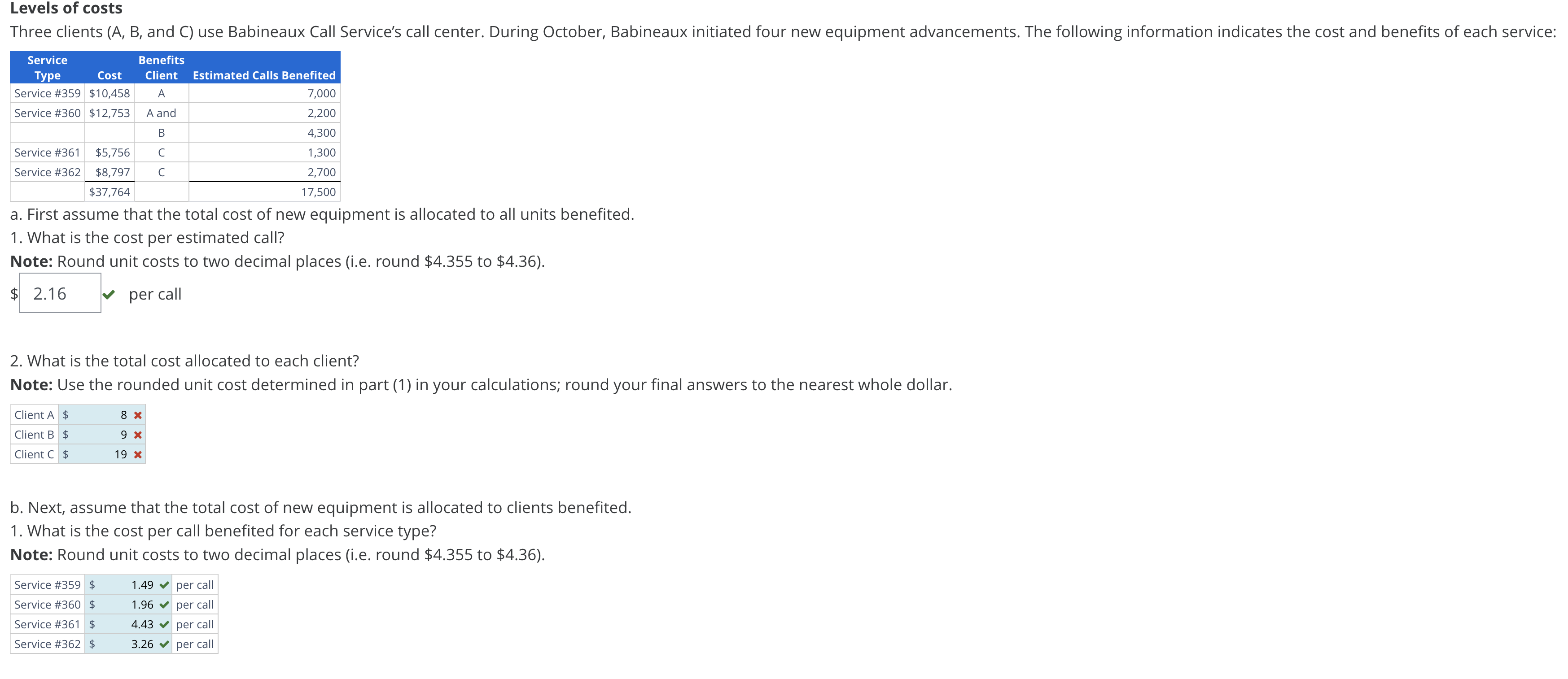 hree clients ( A , B , and C ) use Babineaux Call