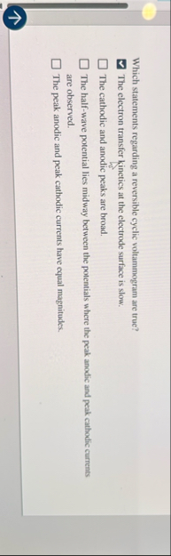 Which statements regarding a reversible cyclic