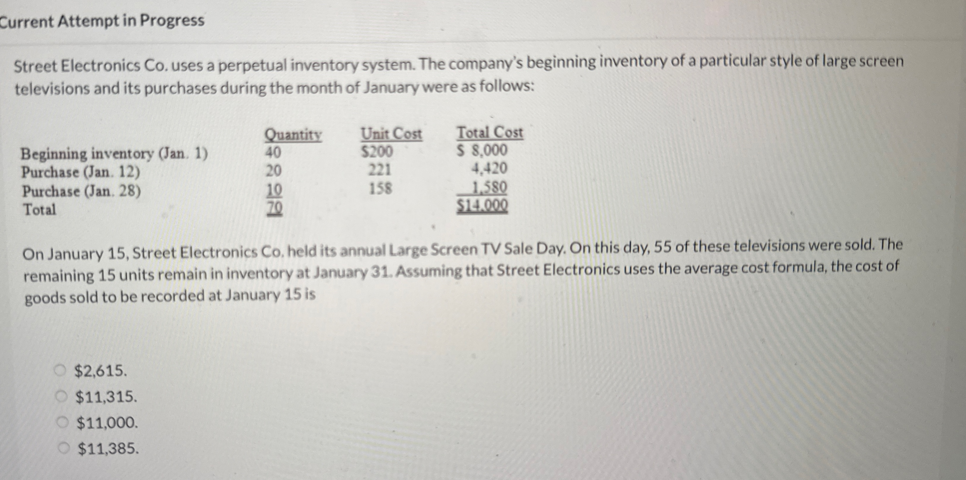 Current Attempt in Progress Street Electronics Co