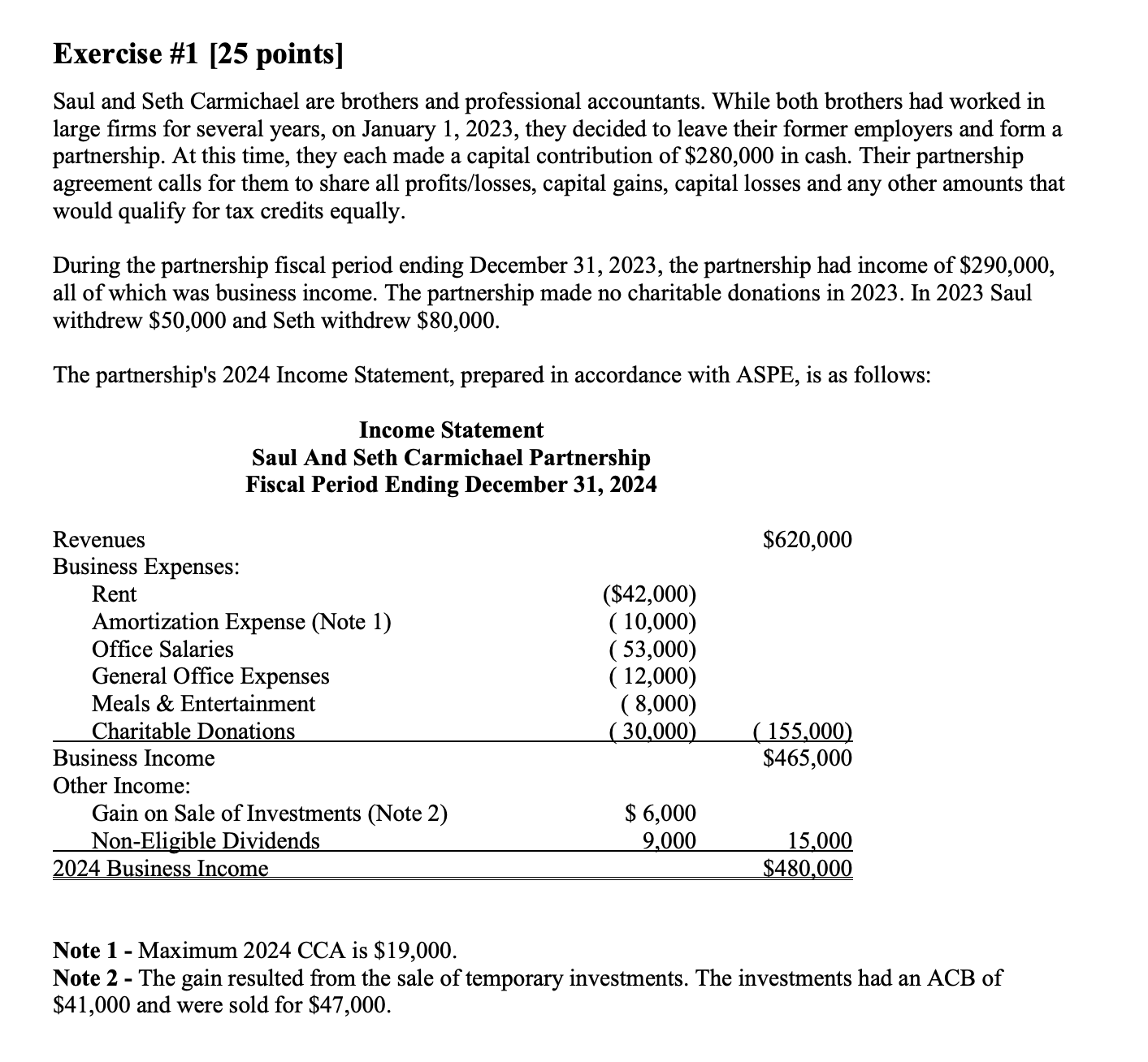 Exercise # 1 [ 2 5 points ] Saul and Seth