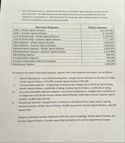 XPac Sporting Goods Co . operates two dhisions -