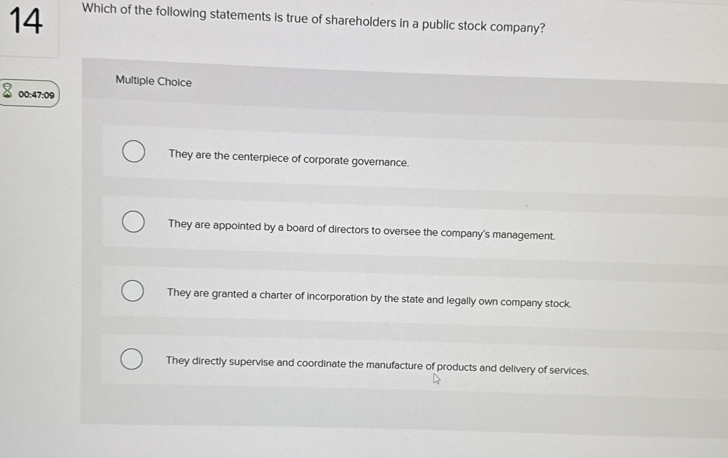 1 4 Which of the following statements is true of