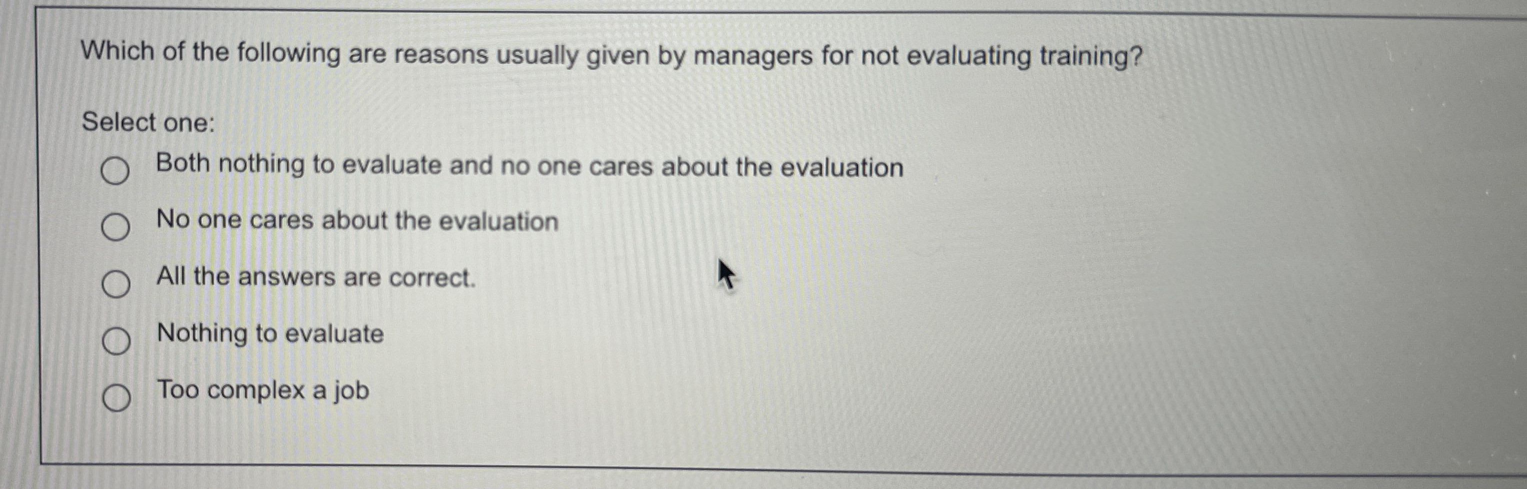 Which of the following are reasons usually given