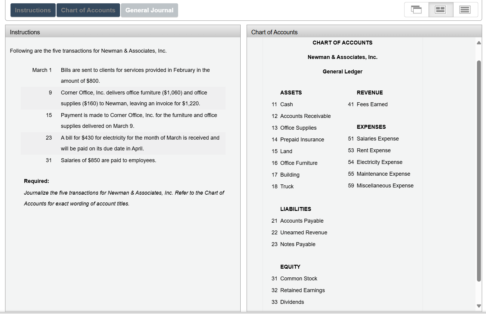 Instructions Following are the five transactions
