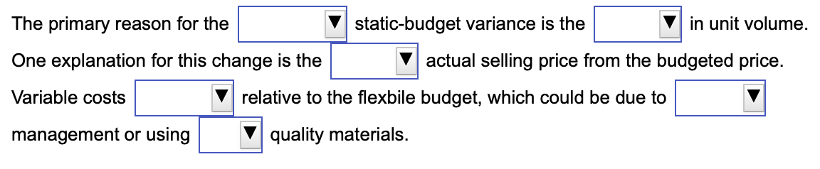 The primary reason for the static - budget
