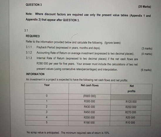 QUESTION 3 ( 2 0 Marks ) Note: Where discount