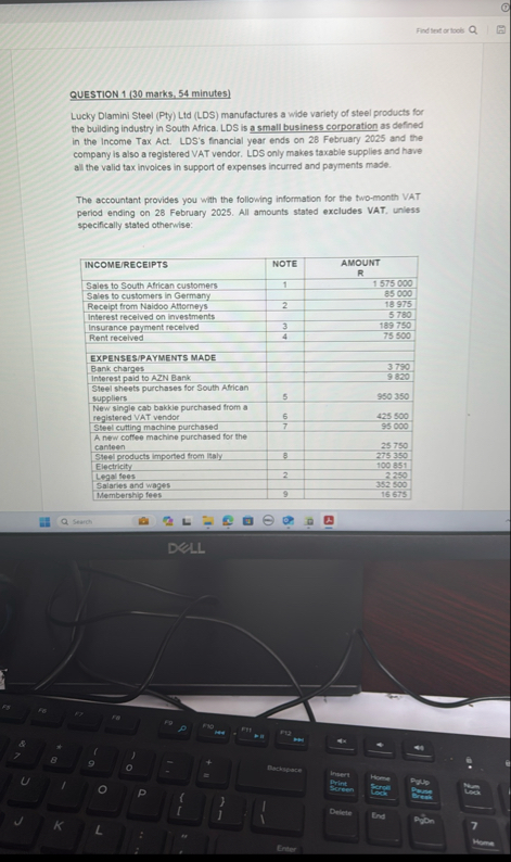 Find fect or loob QUESTION 1 ( 3 0 marks, 5 4