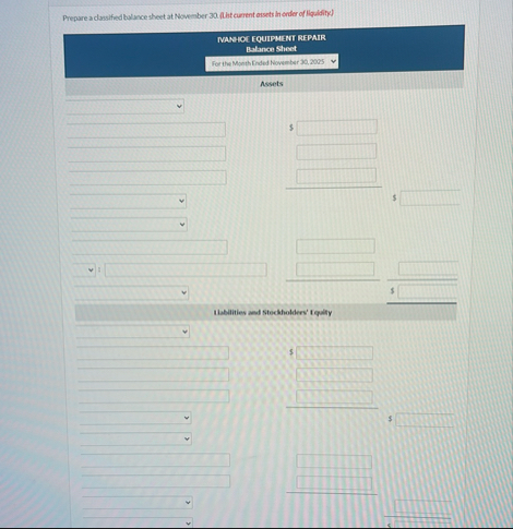 Please answer Prepare a dassified bulance sheet