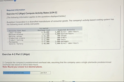 Aequired information Exercise 4 - 2 ( Algo )