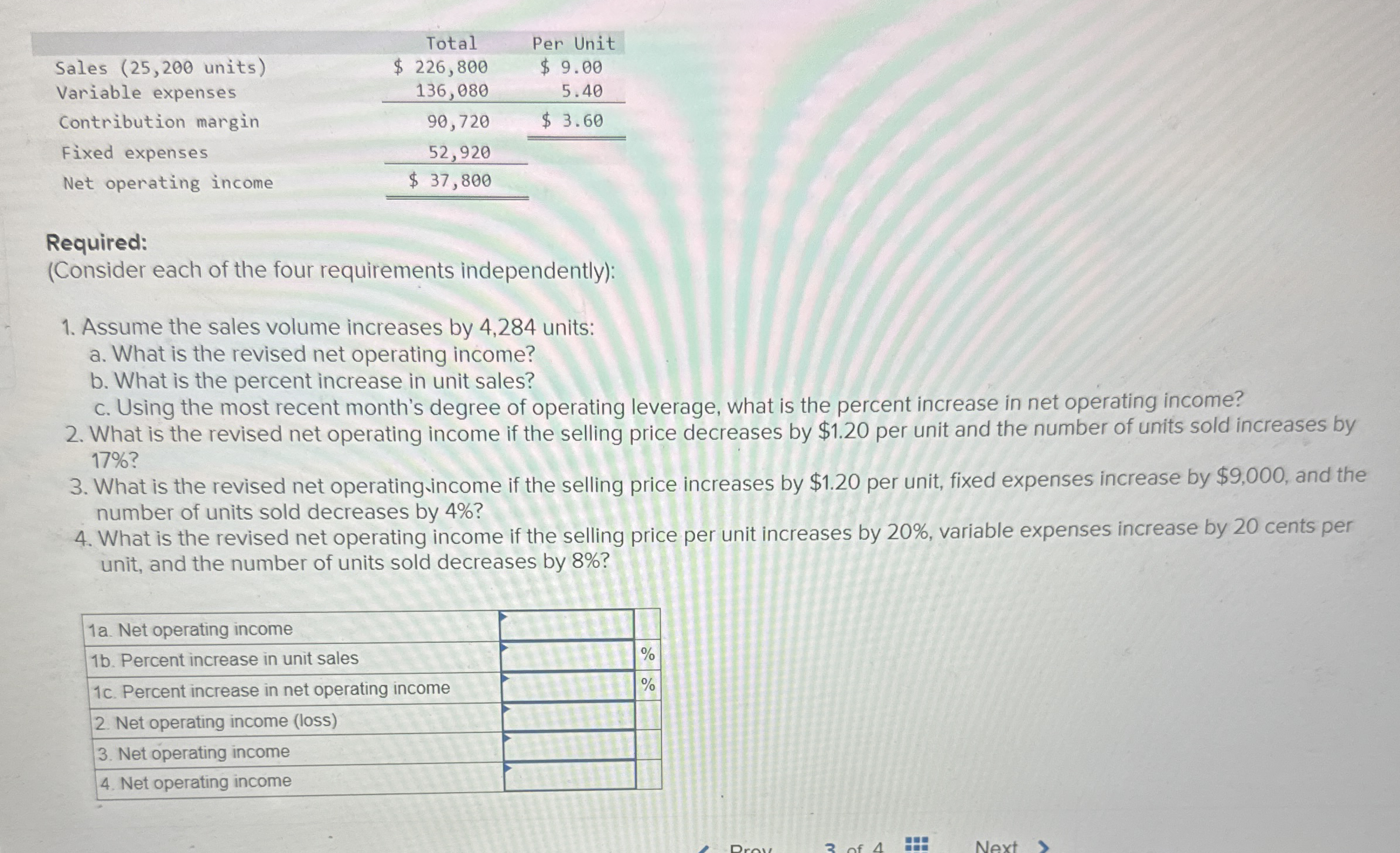 \ table [ [ , Total,Per Unit ] , [ Sales units