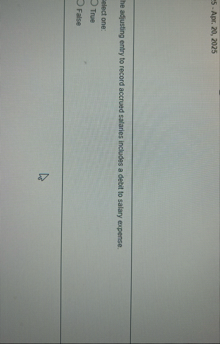 5 - Apr. 2 0 , 2 0 2 5 he adjusting entry to