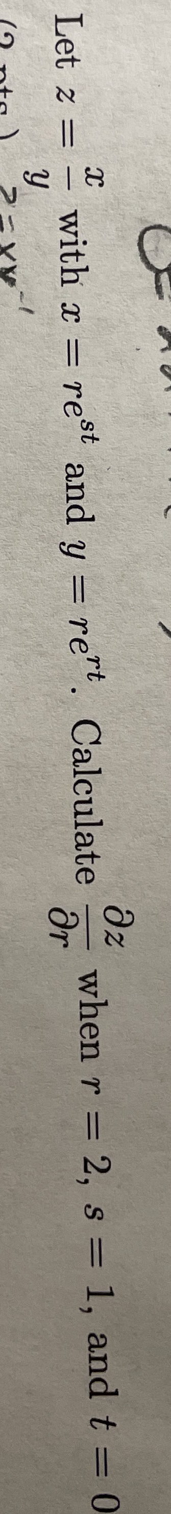 Let z = x y with x = r e s t and y = r e r t .