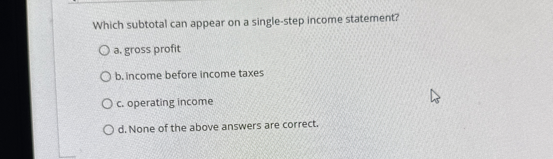 Which subtotal can appear on a single - step
