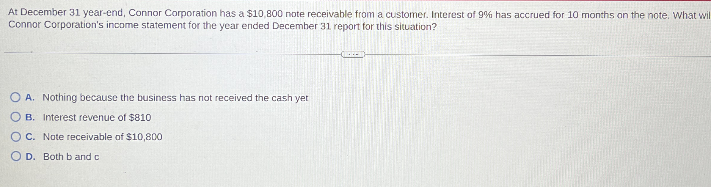 At December 3 1 year - end, Connor Corporation