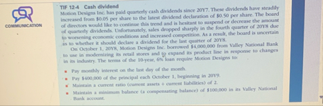 TIF 1 2 - 4 Cash dividend Morion Designs Inc. has