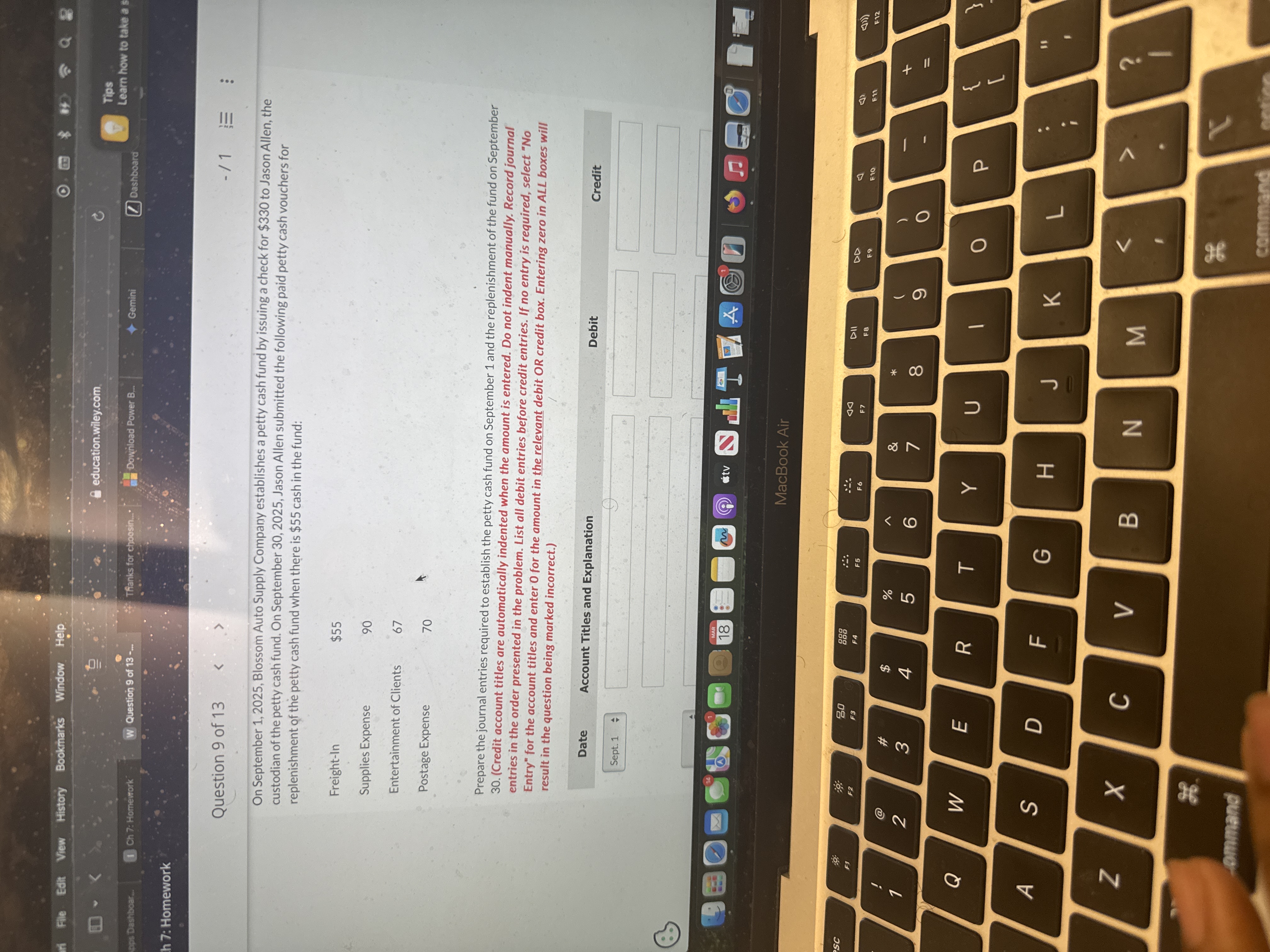 On September 1 , 2 0 2 5 , Blossom Auto Supply