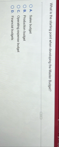 What is the starting point when devoloping the