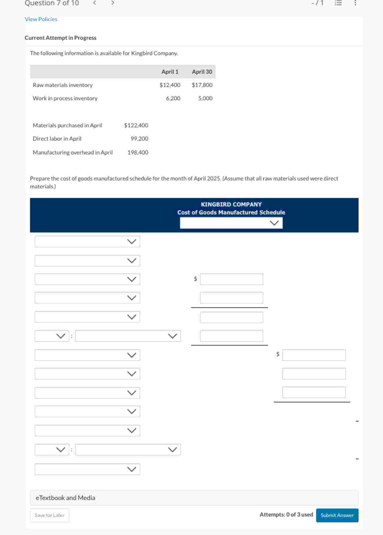 View Policies Current Attempt in Progress The