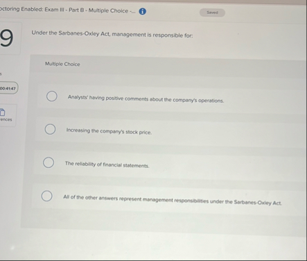 actoring Enabled: Exam III - Part B - Multiple
