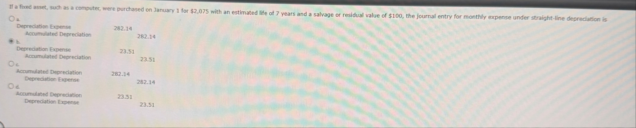 If a fixed asset, such as a computer, were