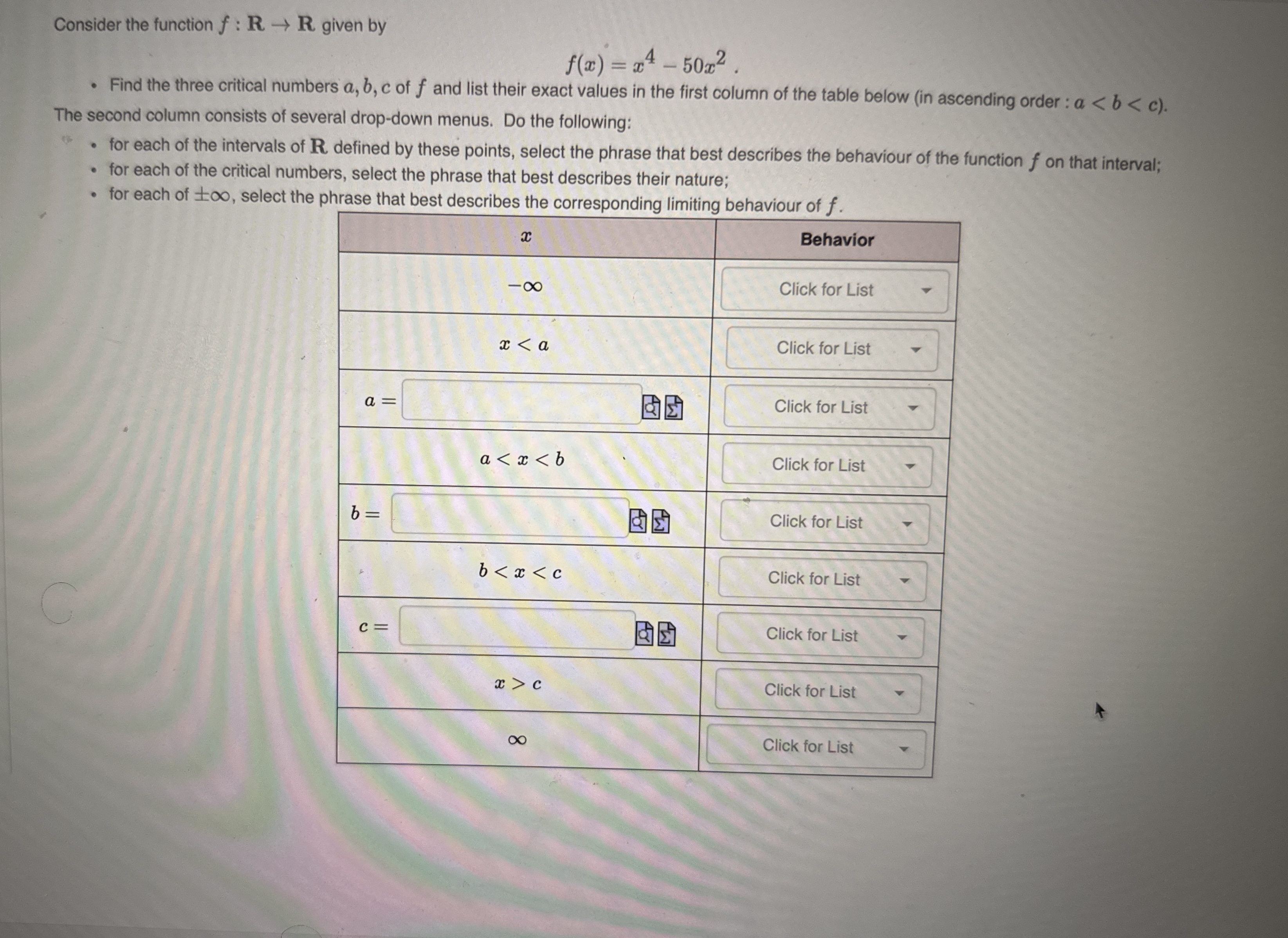 Consider the function f : R R given by f ( x ) =