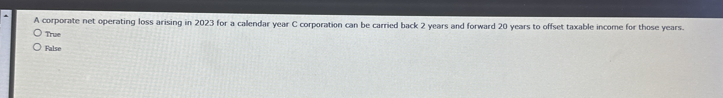 A corporate net operating loss arising in 2 0 2 3