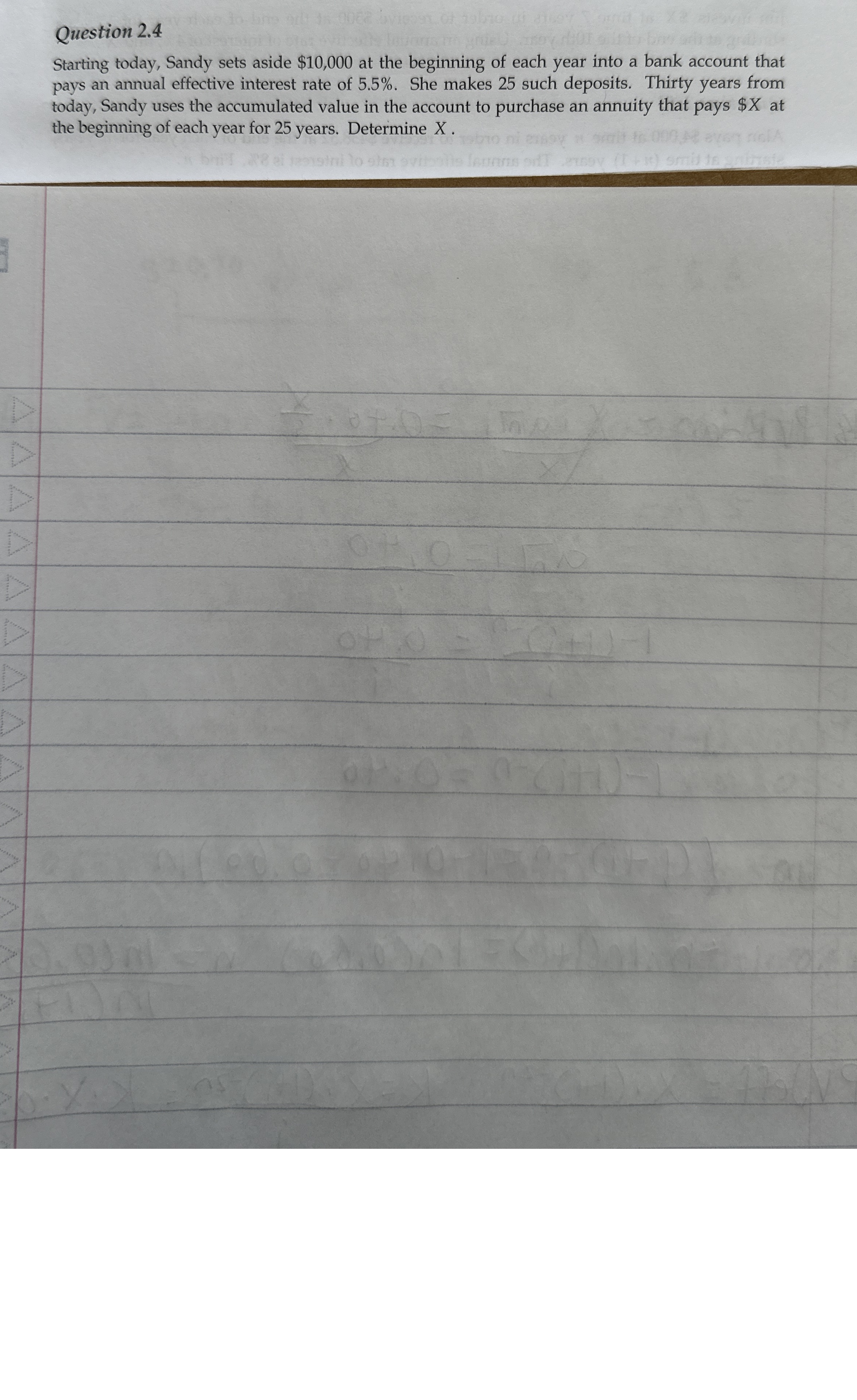 Question 2 . 4 Starting today, Sandy sets aside $